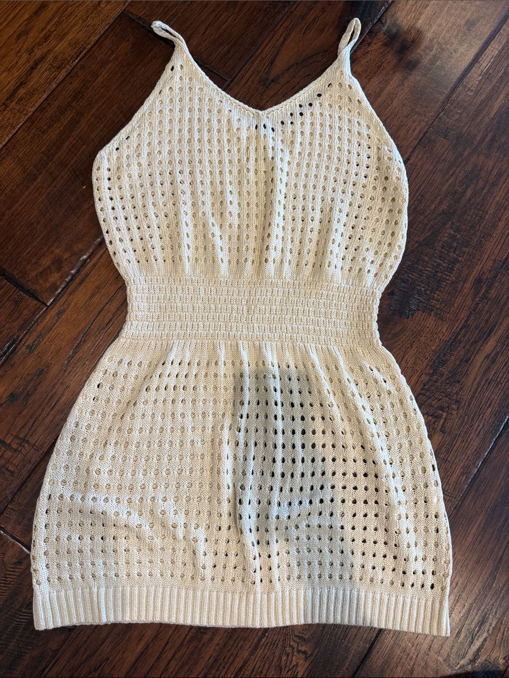 Amazon Cream Crochet Swim Coverup Dress